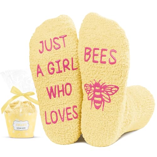 Bee Gifts for Bee Lovers Bee Gifts for Women Unique Bee Themed Gifts Fuzzy Bee Socks, Gift for Her, Gift for Mom