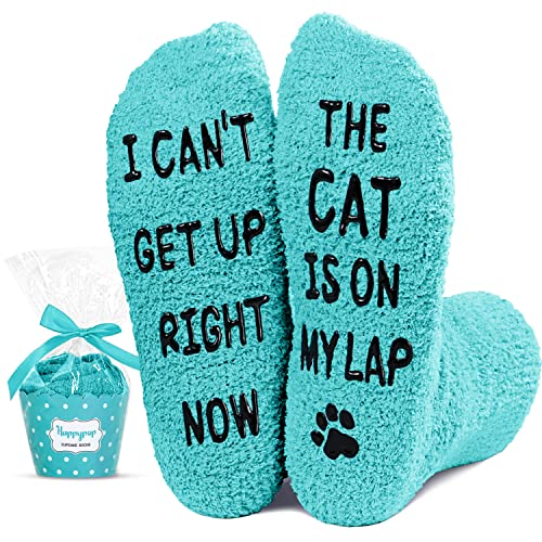 5 Pack Gifts for Women Cat Paw Fuzzy Slipper Socks Warm Cozy Cat