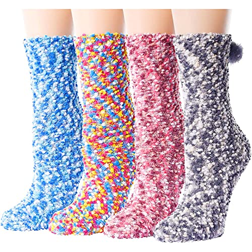 Funny Fuzzy Socks for Women Girls, Slipper Socks, Novelty Christmas Gi –  Happypop