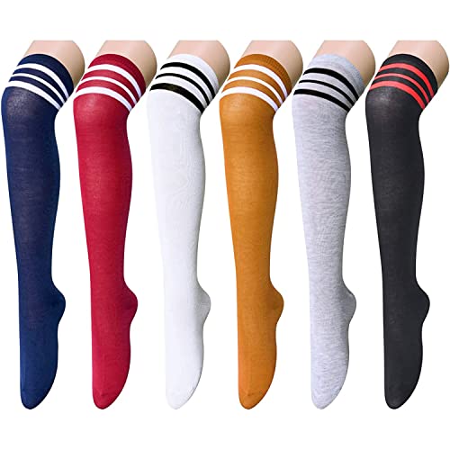 Sporty Stockings 80s Socks, Knee High Socks for Women Teen Girls, Athl –  Happypop