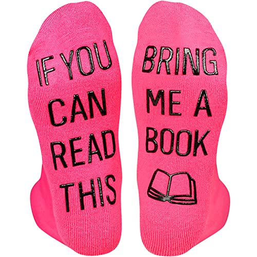 HAPPYPOP Funny Crazy Novelty Socks for Women Men, Gifts for Book Food  Lovers Couple