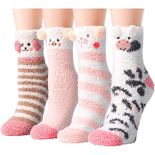 Women Fuzzy Socks Stocking Stuffers Cute Slipper Socks Gift for