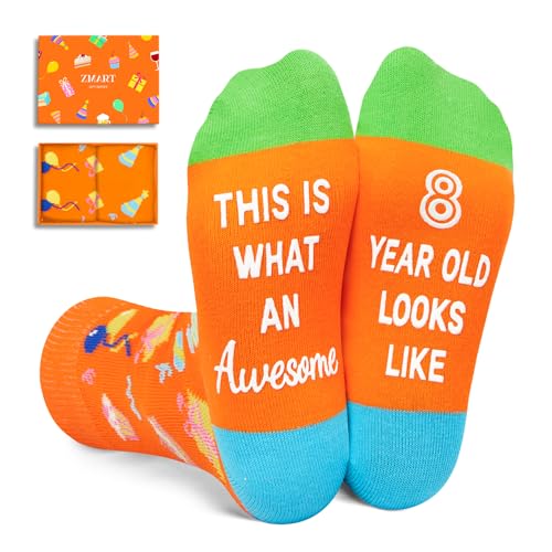 8 Eight Year Old Girl Boy Gift, 8 Year Old Socks, Birthday Presents for 8 Year Olds, Girl Boy Age 8 Gift Ideas