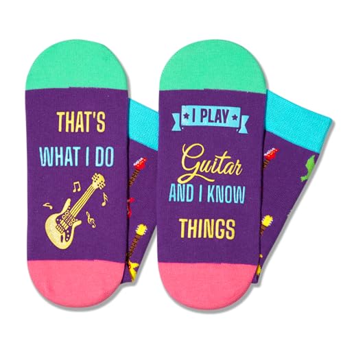 Cool Guitar Gifts for Men Unique, Funny Socks Guitar Lovers Gifts, Heavy Metal Gifts Music Gifts for Bass Guitar Players Teachers