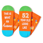 52th Birthday Gifts for Men Women, Socks for 52 Year Old Him Her, 52 Year Old Gifts