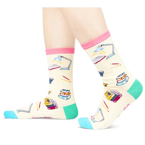 Book Lover Gifts for Women, Novelty Reading Gifts Book Gifts for Book Lovers Girls, Crazy Book Reading Socks for Teen Girls