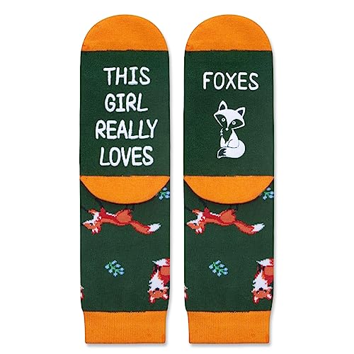 Funny Fox Gifts for Teen Girls, Fox Socks for Kids 4-10 Years