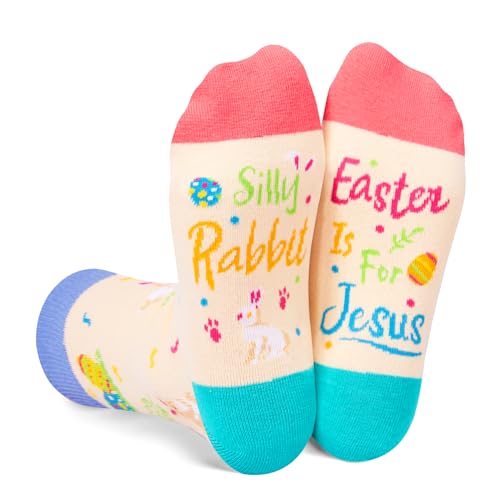 Silly Easter Gifts For Kids Bunny Gifts For Girls,Easter Socks For Kids Bunny Socks Rabbit Socks Boys 7-10 Years