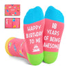 18th Birthday Gifts Socks for 18 Year Old Girl Boy, 18 Year Old Girl Boy Gift Ideas, Birthday Socks for 18 Years