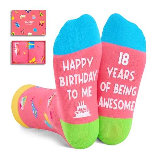 18th Birthday Gifts Socks for 18 Year Old Girl Boy, 18 Year Old Girl Boy Gift Ideas, Birthday Socks for 18 Years