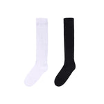 Slouch Socks for Women Girls - Scrunch Socks for Women Pack, Long High Tube High Socks White Black 2 Pairs