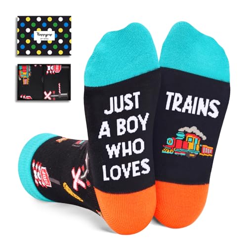 Train Gifts For Boys Kids Train Enthusiasts Lovers, Train Collector Gifts Railroad Gifts, Funny Train Railroad Socks For Boys Kids Stocking Stuffers