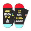 52th Birthday Gifts for Men Women, Socks for 52 Year Old Him Her, 52 Year Old Gifts