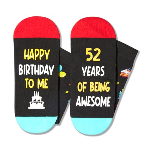 52th Birthday Gifts for Men Women, Socks for 52 Year Old Him Her, 52 Year Old Gifts