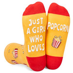 Funny Popcorn Gift Movie Night Gift For Women, Popcorn Socks Corn Movie Socks