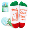 Funny Italy Gifts Italian Gifts Travel Traveler Gifts for Men Women, Travel Italian Italy Socks