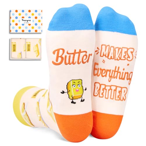 Funny Socks Men Women, Butter Socks Butter Gifts, Breakfast Socks Food Socks