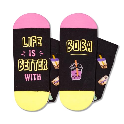 Funny Crazy Boba Gifts Socks for Teen Girls Boys, Kawaii Boba Bubble Milk Tea Gifts Boba Lover Drinker Gifts for Women Men, Cute Boba Socks