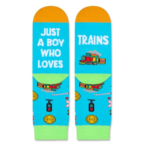 Train Gifts For Boys Kids Train Enthusiasts Lovers, Collector Gifts Railroad Gifts, Funny Train Railroad Socks For Boys Kids Stocking Stuffers