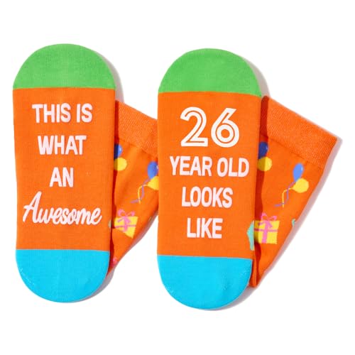 26 Year Old Girl Boy Gifts, Gifts for 26 Year Old Woman Man Female Male, Birthday Socks for Her Him