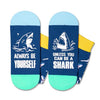 Funny Shark Socks Crazy Shark Gifts for Women Men, Shark Gifts for Shark Lovers Marine Socks Ocean Gifts Teens Boys Girls