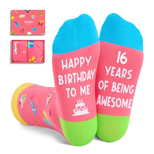 16th Birthday Gifts for 16 Year Old Girl Boy, 16 Year Old Birthday Gift Ideas, Sweet 16 Gifts for Girls, Happy Birthday Socks for 16 Years