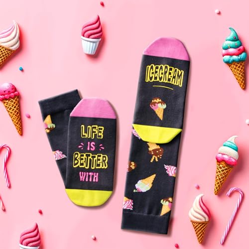 Funny Ice Cream Gifts Ice Cream Socks, Teen Girls Gift Ideas, Life Is Better With Ice Cream