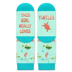 Girls Socks Sea Turtle Tortoise Gifts Ocean Gifts, Animal Lover Gifts Turtle Socks