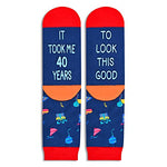 Unique 40th Birthday Gifts for 40 Year Old Men Women, Funny 40th Birthday Socks, Crazy Silly Gift Idea for Unisex Adult, Birthday Gift for Him and Her