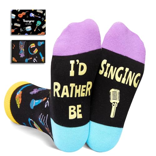 Singing Gifts for Singers, Funny Music Gifts for Kids Who Love Music, Girls Boys Socks 7-9 Years Old