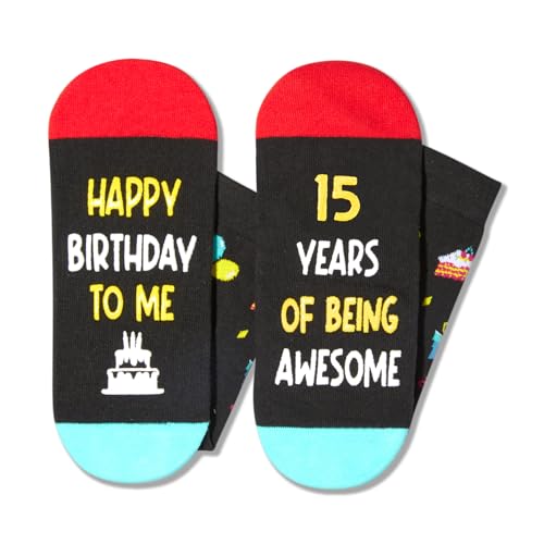 15th Birthday Gifts for 15 Year Old Teen Boys Girls, Quinceanera Gifts, 15 Year Old Boy Girl Gift Ideas, Happy Birthday Socks