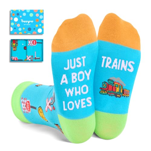 Train Gifts For Boys Kids Train Enthusiasts Lovers, Collector Gifts Railroad Gifts, Funny Train Railroad Socks For Boys Kids Stocking Stuffers