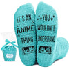 Anime Gifts for Anime Lovers Women Teen Girls, Fuzzy Anime Socks Anime Stuff Anime Merch Green