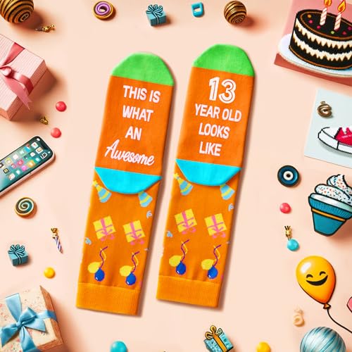 13th Birthday Gifts for 13 Year Old Girl Boy, Teenage Girl Boy Gifts for 13 Year Olds, Happy 13th Birthday Socks for Teens