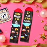 37th Birthday Gifts for Men Women, 37 Year Old Gifts, Socks for Him Her Male Female, Best Gifts for 37 Year Old Man Woman