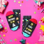 Gifts for 19 Year Old Female and Male, 19th Birthday Gifts for 19 Year Old Boy Girl, Hap[y Birthday Socks for 19 Years