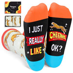 Funny Cheetah Print Gifts for Women Men Mom Dad Teen Girls Boys, Fun Leopard Print Socks Animal Socks