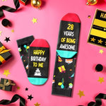 28th Birthday Gifts for 28 Year Old Woman Man, Best Gifts for 28 Year Old Male Female, Birthday Socks