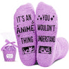 Anime Gifts for Anime Lovers Women Teen Girls, Fuzzy Anime Socks Anime Stuff Anime Merch Purple