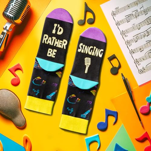 Singing Gifts for Singers, Funny Music Gifts for Kids Who Love Music, Girls Boys Socks 7-9 Years Old