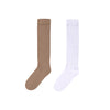 Slouch Socks for Women Girls - Scrunch Socks for Women Pack, Long High Tube High Socks White Tan 2 Pairs