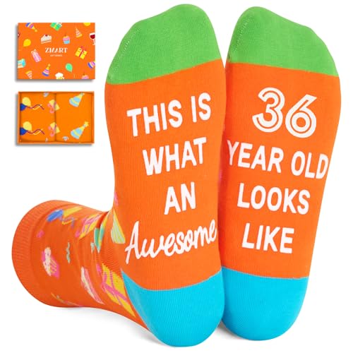 36th Birthday Gifts for Women Men, Best Gifts for 36 Year Old Woman Man, 36 Year Old Gifts, Socks for Her Him Female Male