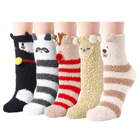 Funny Fuzzy Socks for Women Girls, Slipper Socks, Novelty Christmas Gi –  Happypop