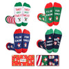 Crazy Christmas Socks for Women Men, Stocking Stuffers, Novelty Christmas Gifts, Best Secret Santa Gifts, Xmas Gifts, Holiday Presents 4 Pack