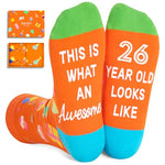 26 Year Old Girl Boy Gifts, Gifts for 26 Year Old Woman Man Female Male, Birthday Socks for Her Him