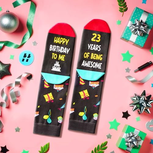 23rd Birthday Gifts for 23 Year Old Woman Man, Best Gifts for 23 Year Old Male Female, Birthday Socks