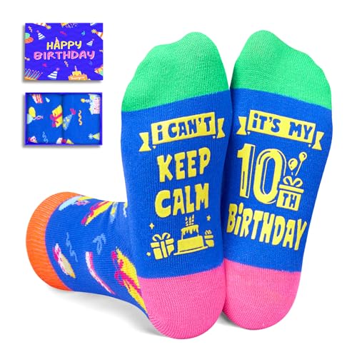 10 Year Old Boy Girl Gift Ideas, Kid Socks Age 10, Presents for 10 Year Old Tween Boys Girls, 10th Ten Year Old Birthday Gifts