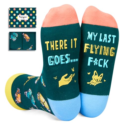 Unisex Funny Novelty Crazy Socks for Men Women Teens, Animal Lover Gifts Butterfly Socks