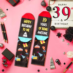 39th Birthday Gifts for Men Women, Socks for 39 Year Old Him Her, 39 Year Old Gifts