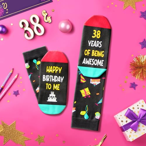 38th Birthday Gifts for Men Women, 38 Year Old Gifts, Socks for Him Her Male Female, Best Gifts for 38 Year Old Man Woman